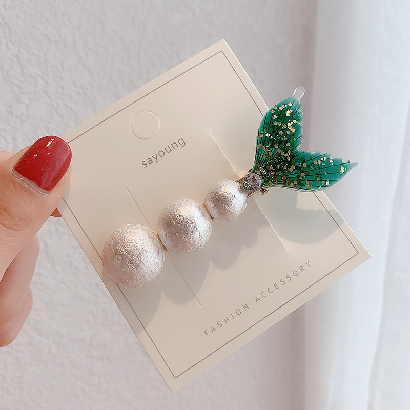 Kẹp tóc đính ngọc trai nhân tạo xinh xắn theo phong cách 2092610