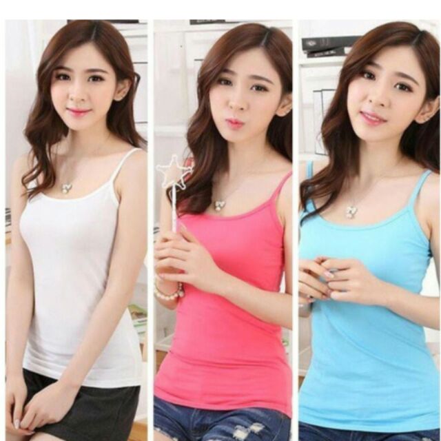 Bộ 03 Áo Thun Nữ Hai Dây Thể Thao, Đi Ngủ, Ở Nhà - BT Fashion AT079A (Trắng - Hồng - Xanh)