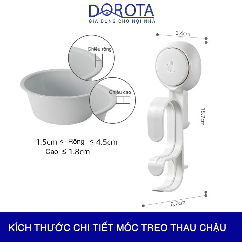 Móc treo thau chậu cao cấp DOROTA kệ gắn tường Washbasin Holder để các loại thau tắm tái sử dụng AW595