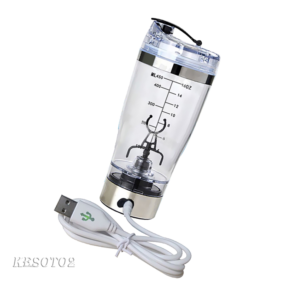 Bình pha sữa lắc protein sạc bằng USB dung tích 450ml thiết kế di động