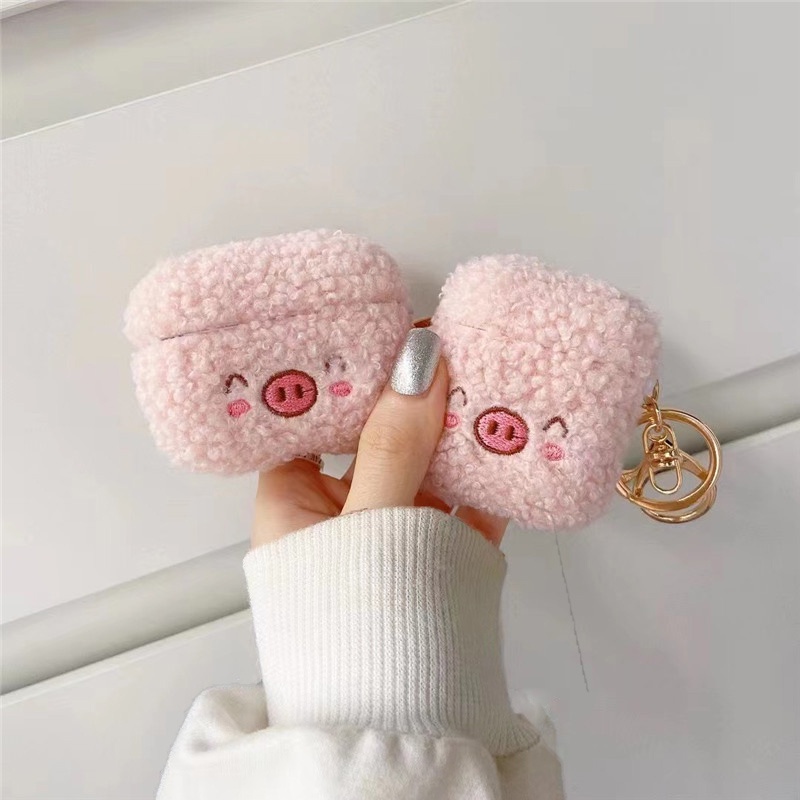 Vỏ Bảo Vệ Hộp Sạc Tai Nghe for Airpods 1 2 Pro Hình Chú Heo Nhồi Bông Dễ Thương