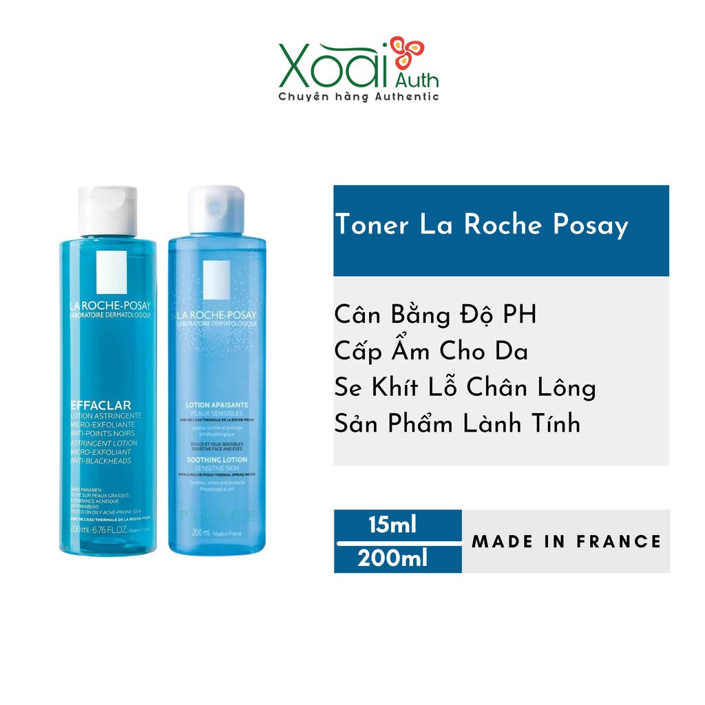 Nước Hoa Hồng La Roche Posay 200ml Dành Cho Da Dầu Mụn Và Da Nhạy Cảm - Hàng Chính Hãng, Đầy Đủ Bill