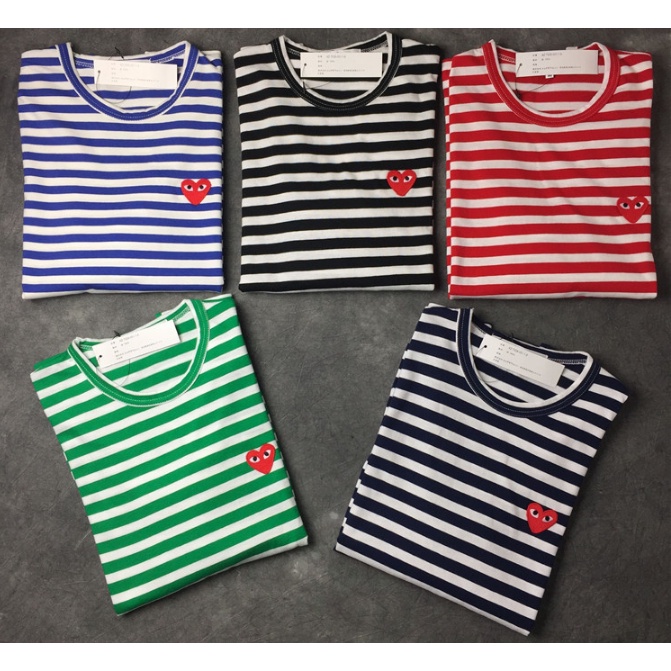 Chơi mới comme des garcons CDG Nam Nữ Áo thun dài tay Cotton nguyên chất