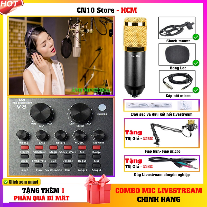 Bộ mic thu âm livestream karaoke trên điện thoại laptop có auto tune hay