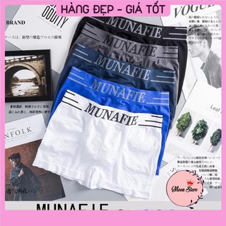 Quần Lót Nam Combo 5 Quần Sịp Nam Munafie boxer cao cấp kèm túi zip