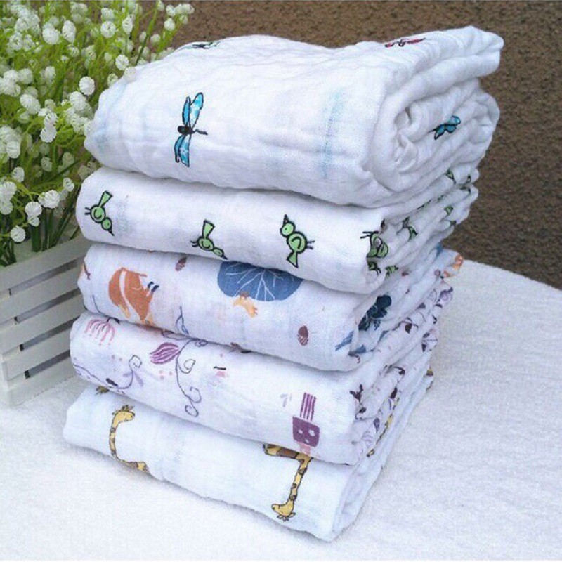 Khăn xô tắm Muslin Swaddle Organic cotton, khăn tắm xô cho bé, đồ sơ sinh Babyzoo