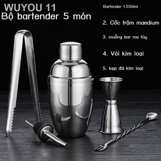 ✼Dụng cụ pha chế bartender bằng thép không gỉ set cocktail shaker glass bar tool