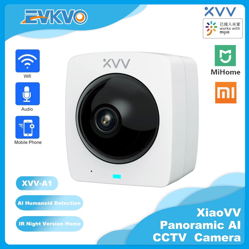 Xiaomi Xiaovv - Toàn cảnh 360 độ - MIHOME APP HD 1080P Rotate Outdoor Wterproof Wireless PTZ IP Camera CCTV WIFI Home Security Surveillance Camera CCTV Infrared Night Vision Two-Way Audio Motion Detection Alarm