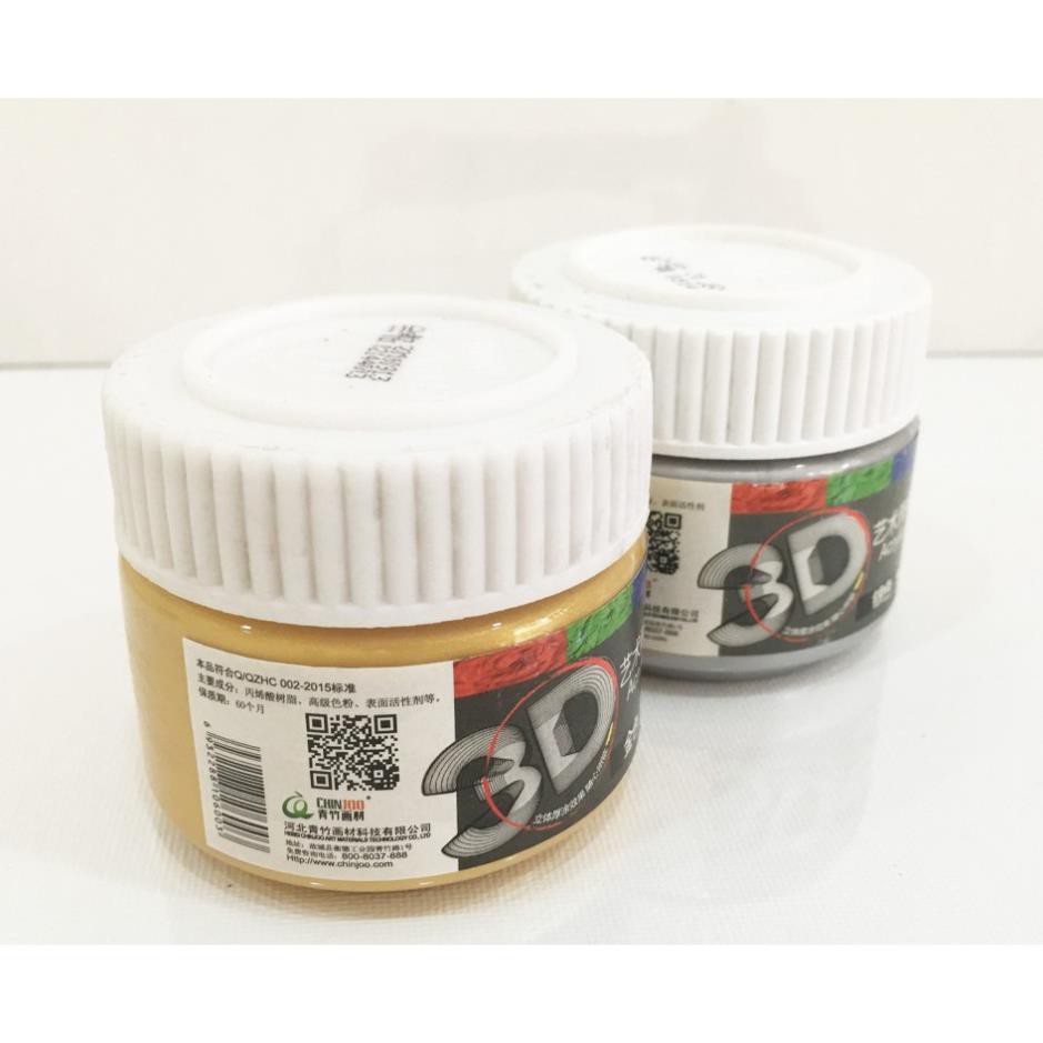 ACRYLIC 3D NHŨ VÀNG, NHŨ BẠC LỌ 100ML