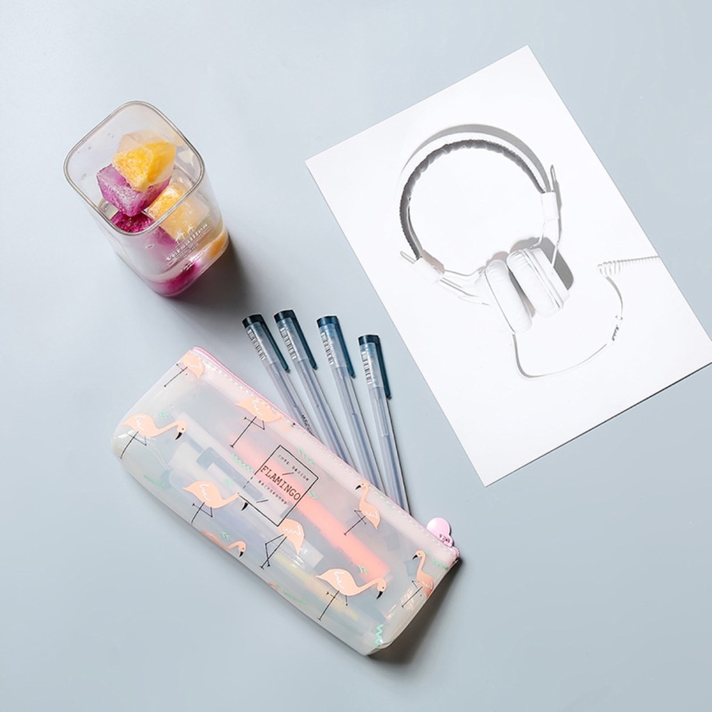 SG - Túi đựng bút viết cute, hộp bút nhựa hình hồng hạc