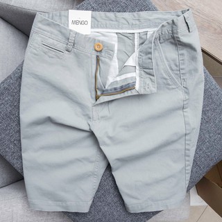 Quần short kaki nam MENGO Xám - Chất vải kaki mềm mịn cực chất - Q07