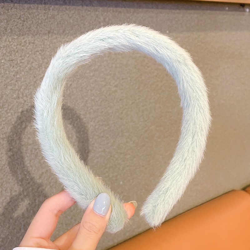 Băng Đô Cài Tóc Phối Lông Phong Cách Hàn Quốc Xinh Xắn Cho Nữ