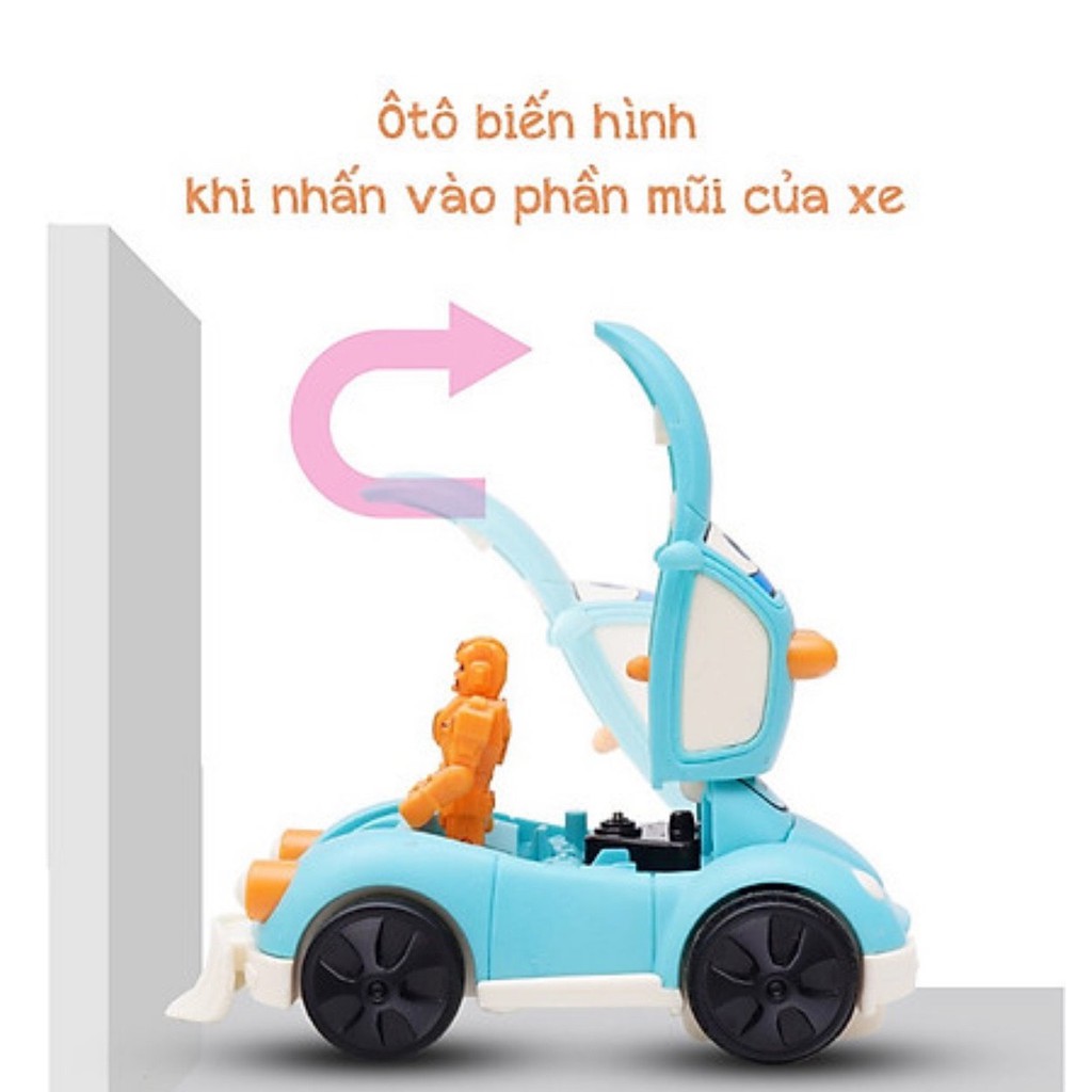 Đồ chơi ô tô cảnh sát biến hình Mitoloxe hơi biến hình robot 168-37