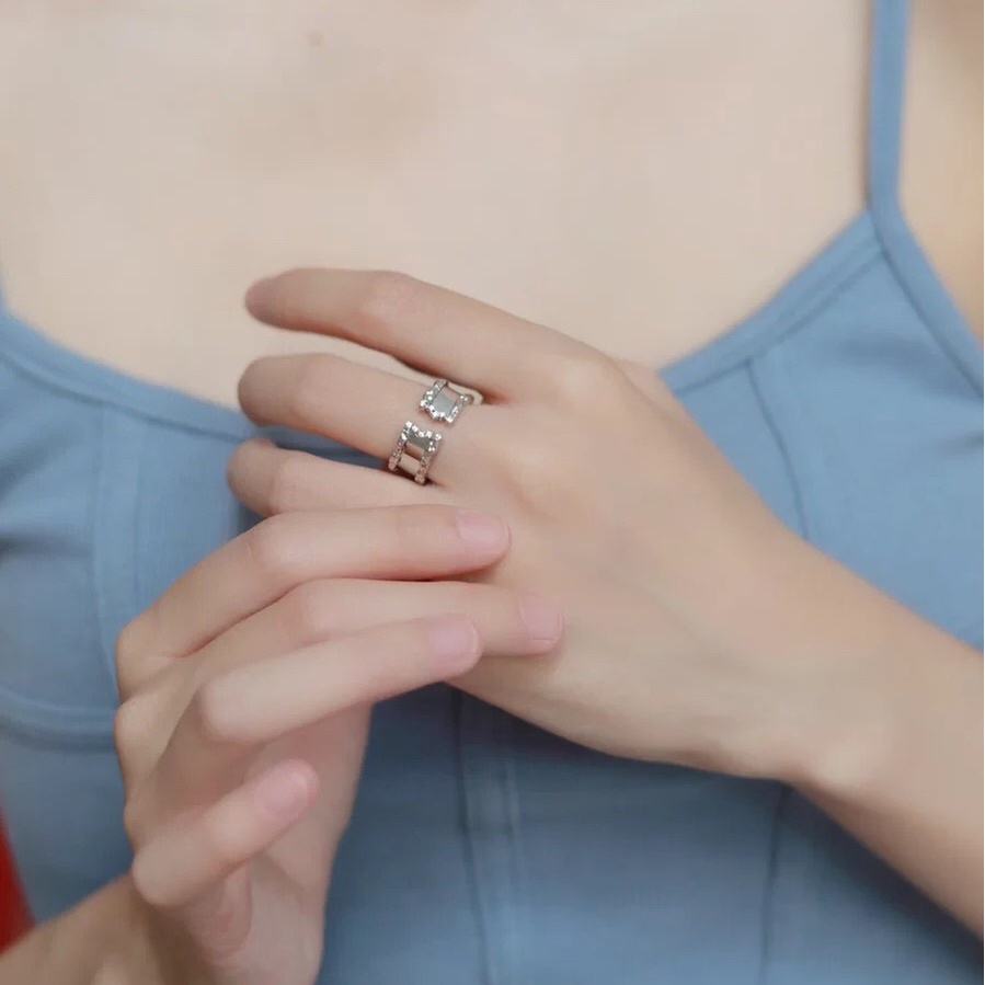 Nhẫn Mặt Gương Thiết Kế Tối Giản Thời Trang Cá Tính Cho Nữ