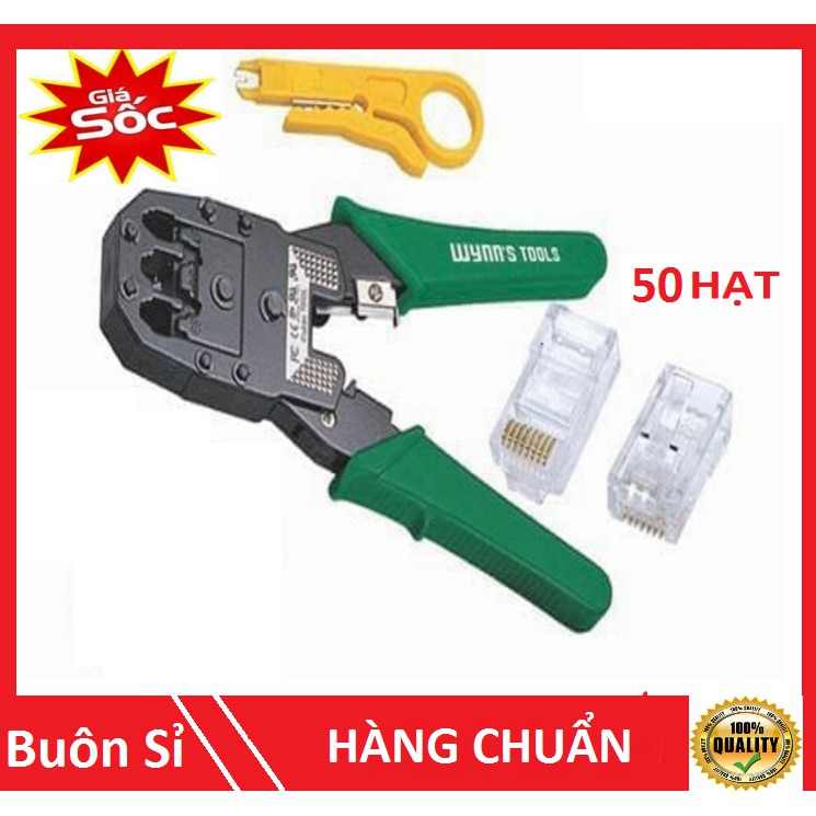 Kìm bấm mạng Tặng 50 hạt mạng - Hàng chuẩn