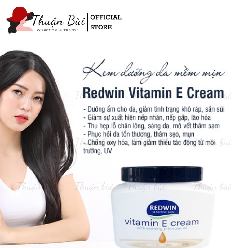 Kem dưỡng Redwin Vitamin E Cream with Evening Primrose Oil Kem Dưỡng Da Cấp Ẩm Úc Hũ 300g