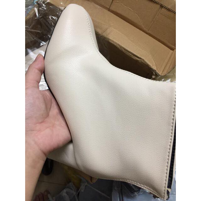 Boot Da Gân Giữa Gót Vuông Khoá Sau (02 Màu) cực HOT HIT | BigBuy360 - bigbuy360.vn