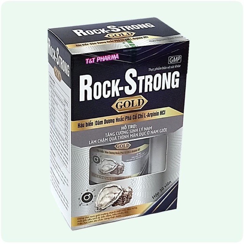 Hàu Biển ROCK-STRONG GOLD - Tăng Cường Sinh Lý Vitamin Giảm Mỏi Gối , Đau Lưng , Tiểu Đêm , Thận Kém - Hộp 30 Viên