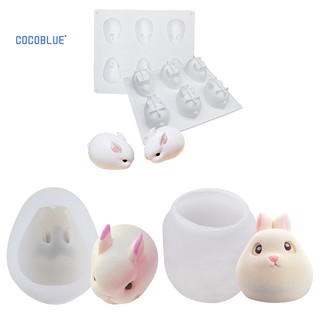Khuôn silicon làm bánh 6 khung 3D tạo hình thỏ đáng yêu