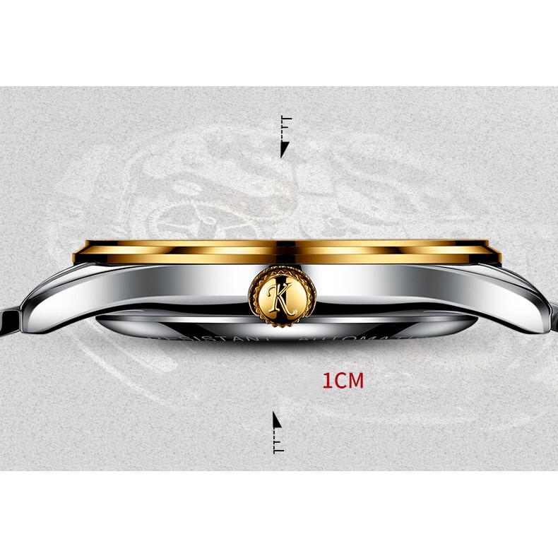 Đồng hồ nam chính hãng KASSAW K856-3 Kính sapphire ,chống xước,Chống nước ,BH 24 tháng,Máy cơ (Automatic) ,dây kim loại
