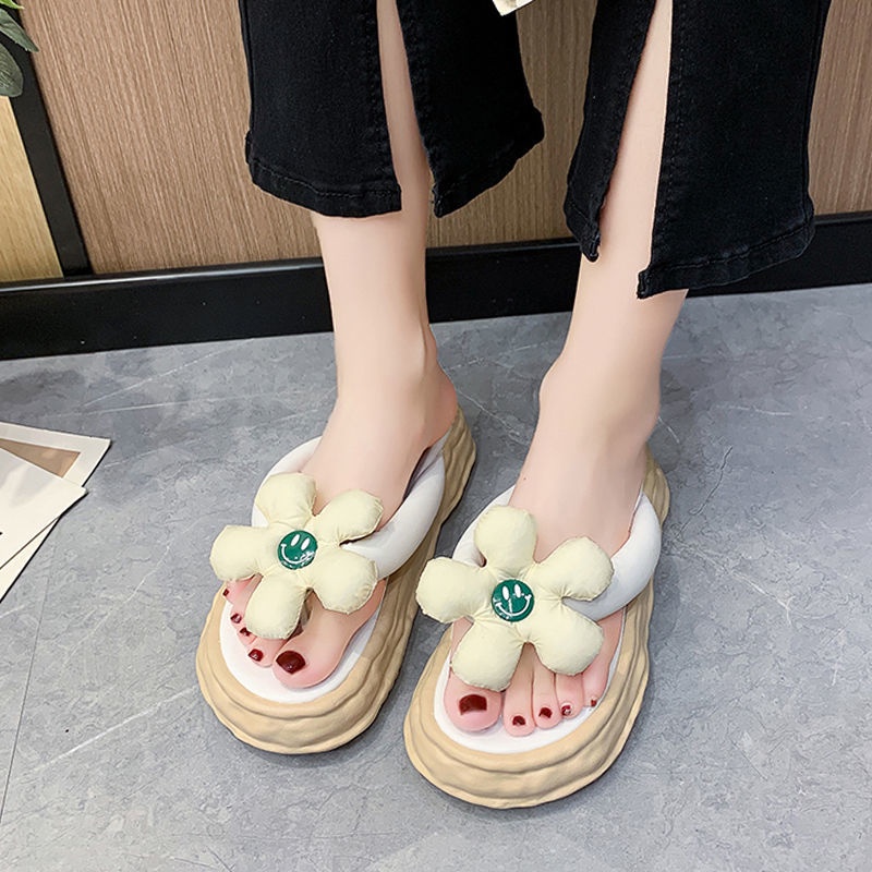 Oeggeo shop Dép Xỏ Ngón Đế Dày Hình Xương Quai Hoa Thời Trang Cho Nữ