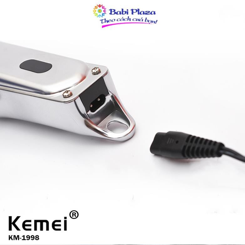Tông Đơ cắt tóc chuyên nghiệp Kemei KM-1998 phiên bản pro Pin 2000mAh, máy siêu nhẹ siêu mạnh siêu êm