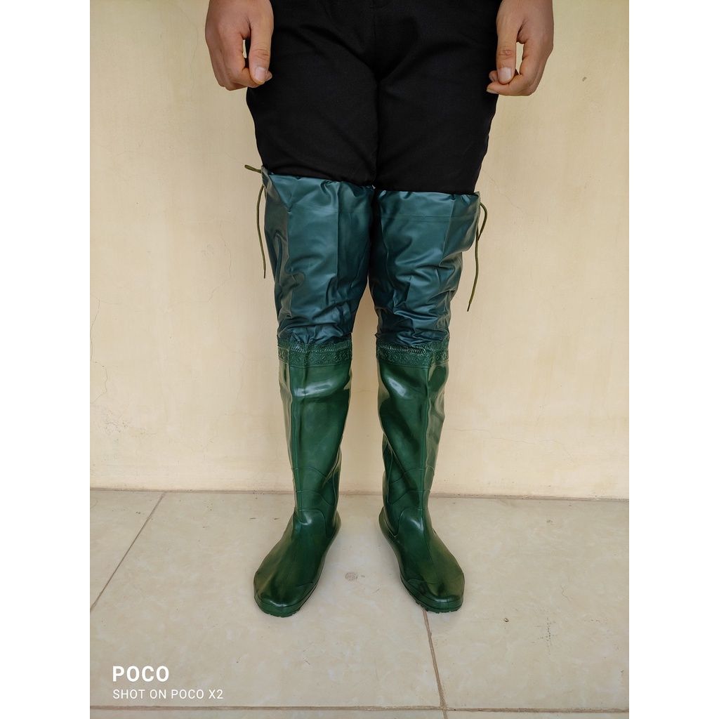 Ủng lội nước Hoa San 1 lớp dài đến đùi size 35-42, ủng cấy dài Hoa San 1 lớp size 35-42