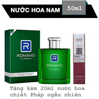 Nước hoa Romano Classic/ Attitude 50ml tặng kèm 20ml nước hoa chiết Pháp