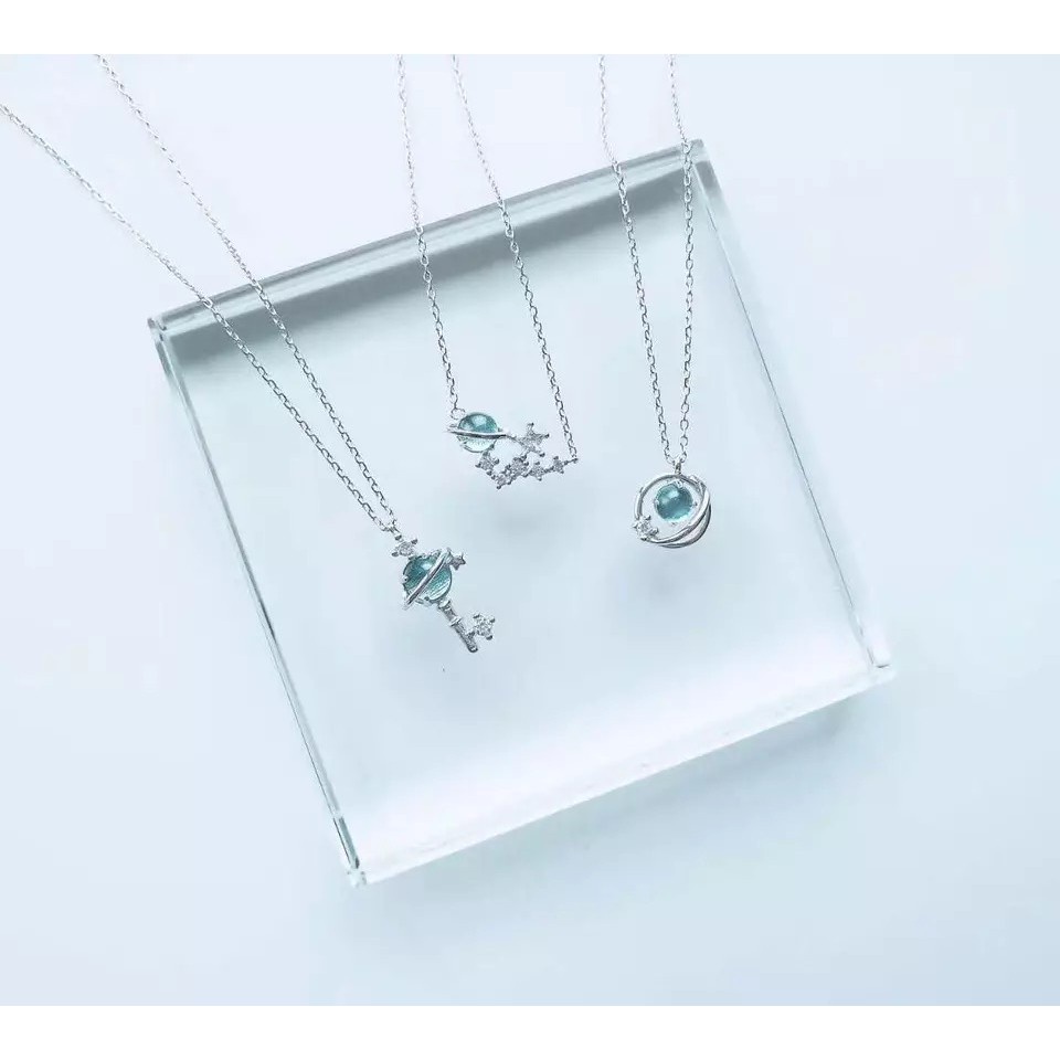 Vòng cổ hình hành tinh dải ngân hà /chìa khóa/ngôi sao xanh dương phong cách Hàn Quốc làm quà tặng tình bạn/valentine