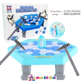 Bộ đồ chơi chim cánh cụt phá băng chơi nhóm 2 người bố mẹ con cái cùng chơi