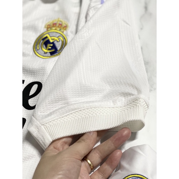 Set Bộ quần áo thể thao bóng đá nam nũ vải gai thái clb real madrid áo trắng quần trắng mùa giải 2022 2023