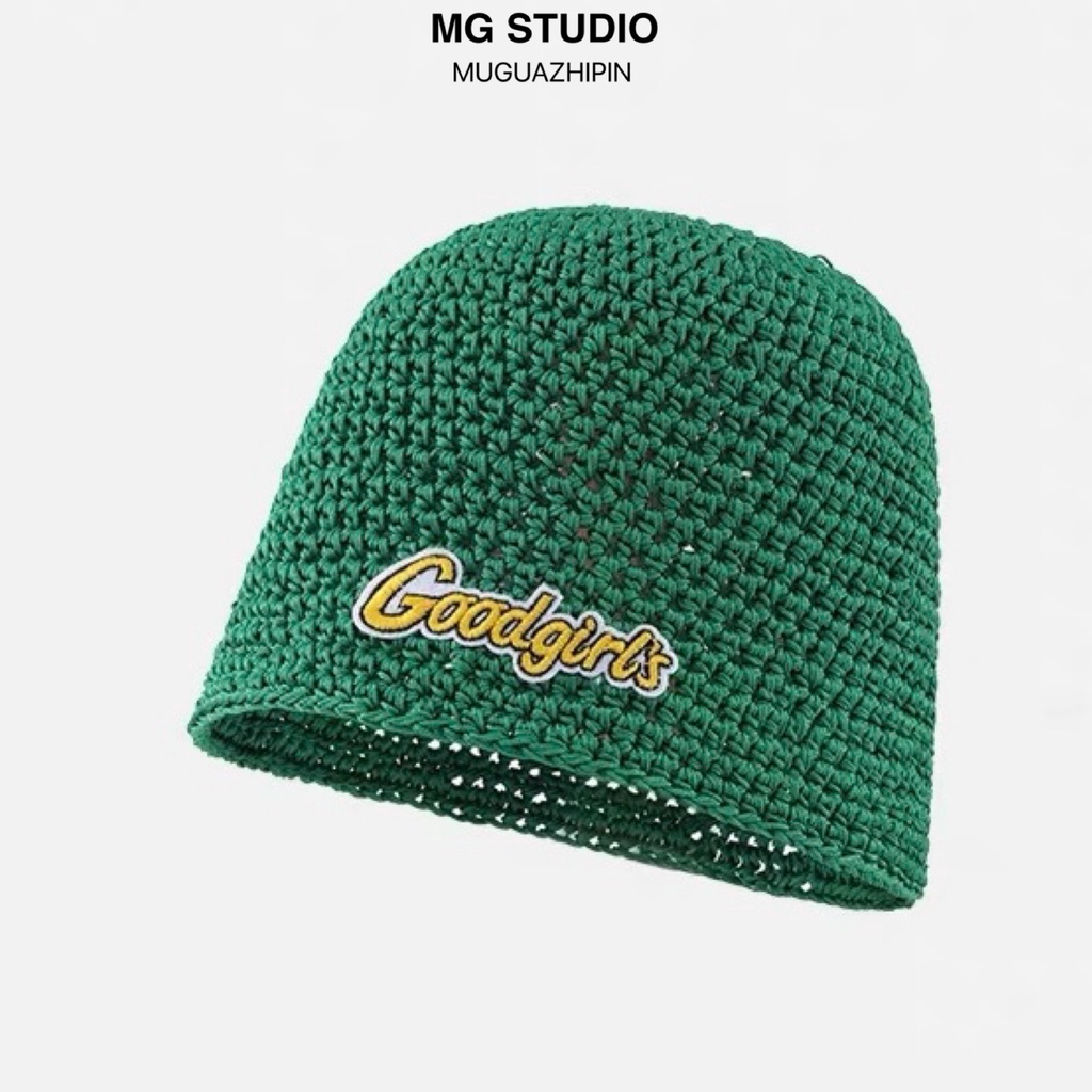 Mũ nồi MG STUDIO dệt kim họa tiết chữ goodgirls thời trang dành cho nữ với 4 màu sắc tùy chọn