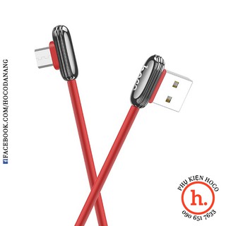 CÁP SẠC NHANH TPE CHỮ L MICRO-USB CHO ANDROID SAMSUNG XIAOMI 2.4A HOCO U60-DÀI 1.2M-GAME THỦ-XÁM/ ĐỎ [PHỤ KIỆN HOCO]