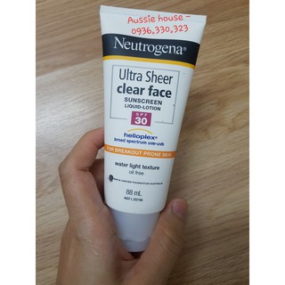 Kem chống nắng Ultra Sheer Clear Face Neutrogena SPF50