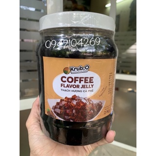 Topping HOT- Thạch Thuỷ Tinh Vị Cafe KrubO hộp 2kg/Thạch Kim cương đen