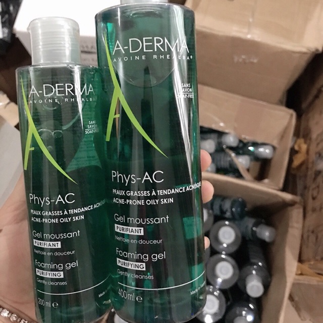 Sữa rửa mặt Aderma Physac Phys-AC foaming gel 400ml