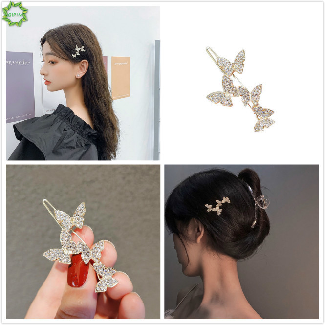 Kẹp tóc hình bướm đính kim cương giả thời trang cho nữ