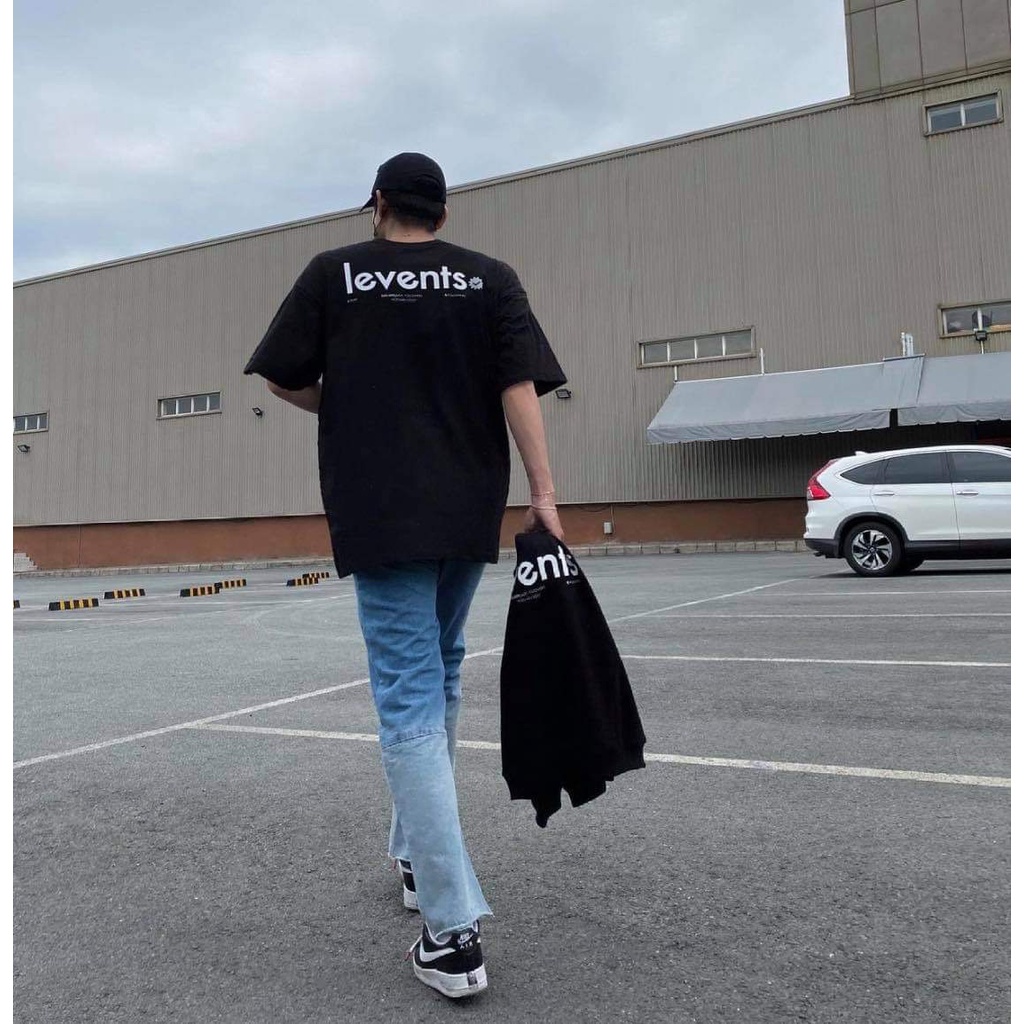 Áo Thun Local Brand Levents Đen Chữ Trắng V2 Unisex Nam Nữ Full Mạc