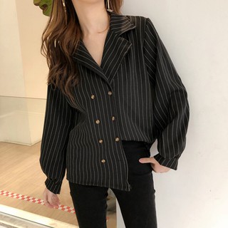 áo sơ mi ulzzang sơ mi nữ đẹp áo kiểu dáng Hàn Quốc đen trắng sọc