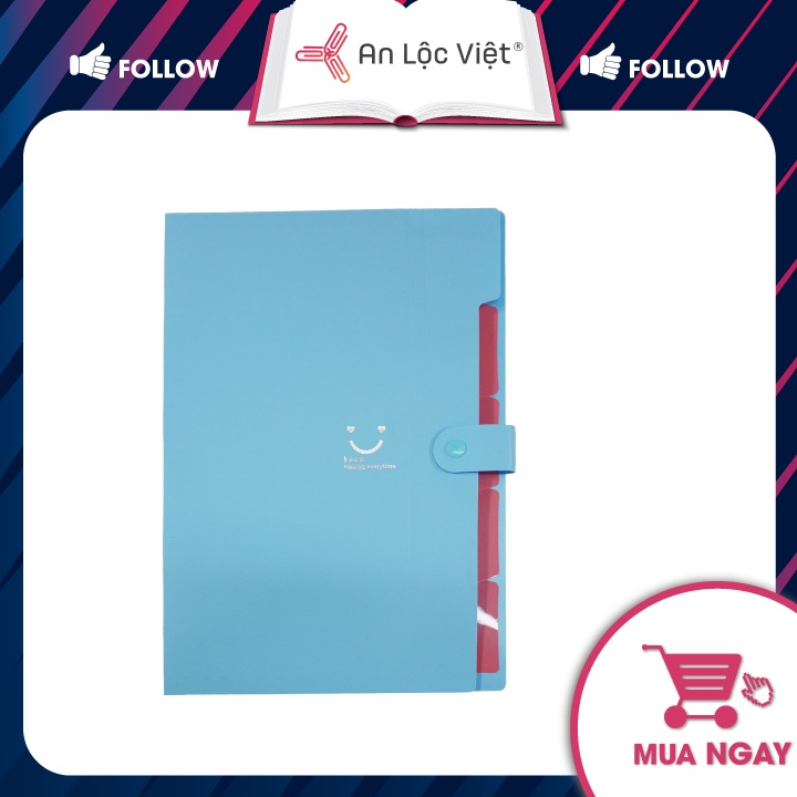 Cặp Đựng Hồ Sơ Tài Liệu 5 Ngăn A4 Hình Mặt Cười
