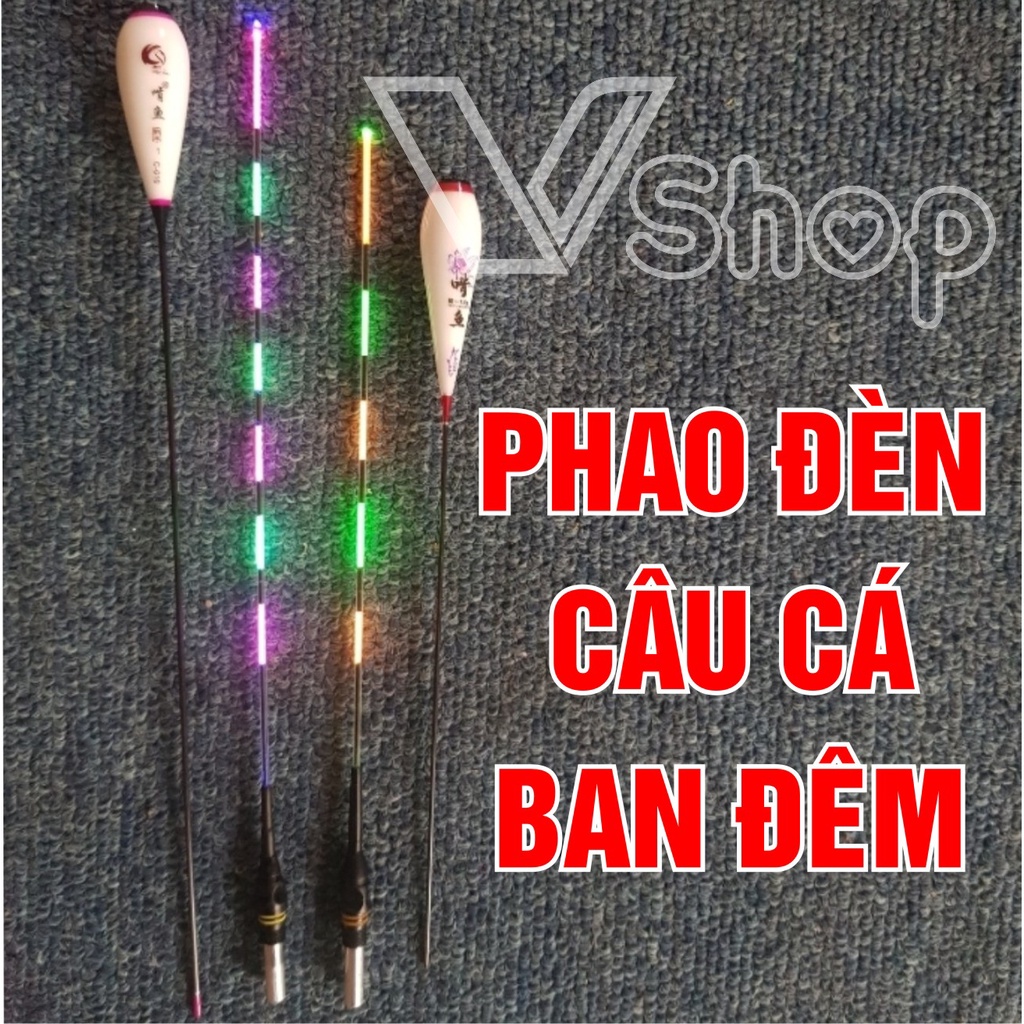 Phao sáng, dùng pin, phao đèn, câu cá buổi tối, câu đêm