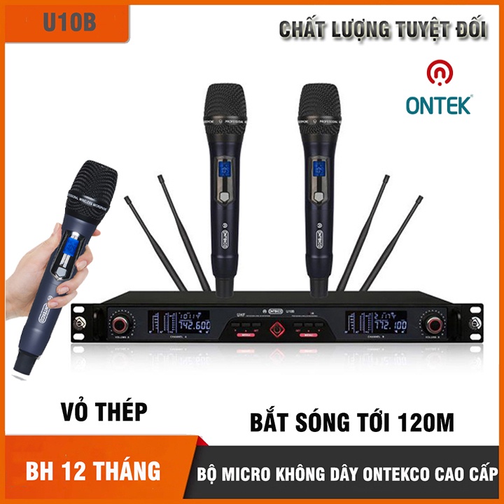 Bộ micro Ontekco U19 / U10B hát karaoke chuyên nghiệp, chất liệu thép cao cấp