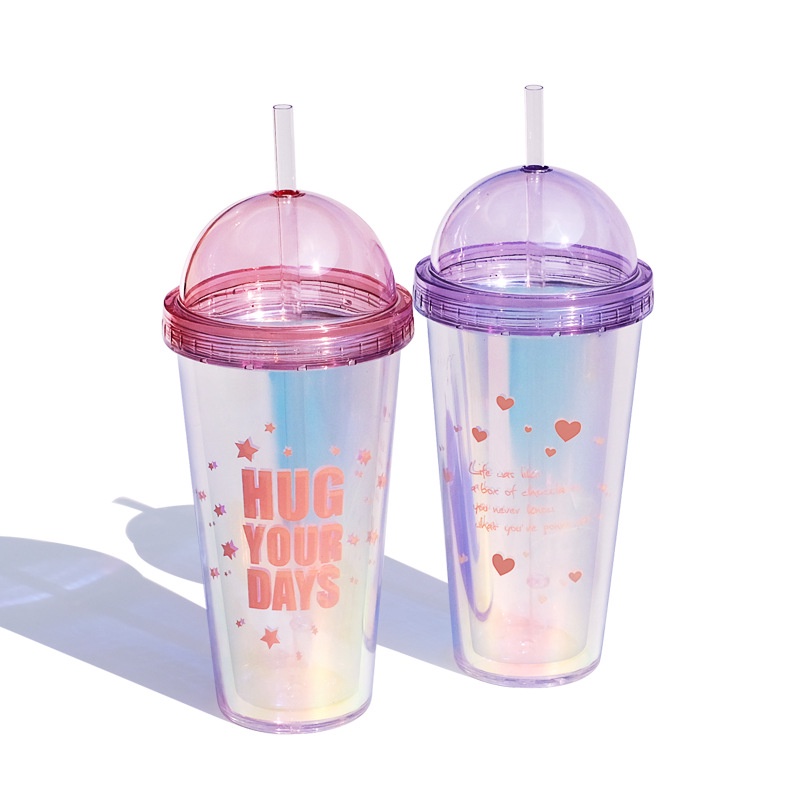 LY NƯỚC NHỰA HUG YOUR DAYS 2 LỚP 420ml