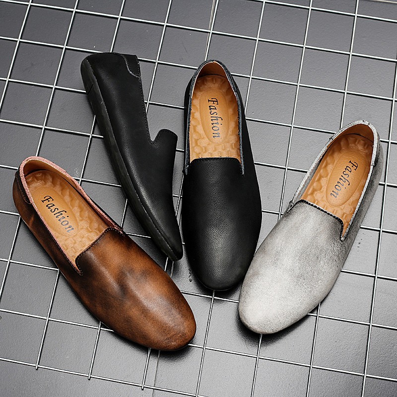 Giày lười da nam kiểu dáng đơn giản