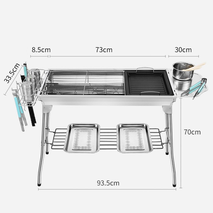 Bếp Nướng Than Ngoài Trời Gấp Gọn Rất Tiện Lợi Cho Dã Ngoại Du Lịch Tiệc BBQ Sân Vườn Gia Đình Liên Hoan Pool Party