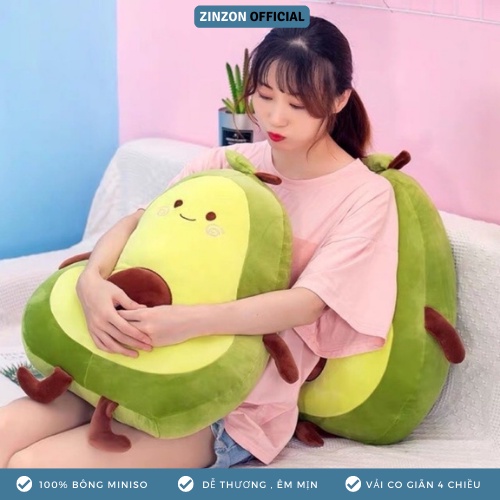 Gấu Bông Bơ Tròn Nhồi Bông Dễ Thương Cao Cấp ZinZon