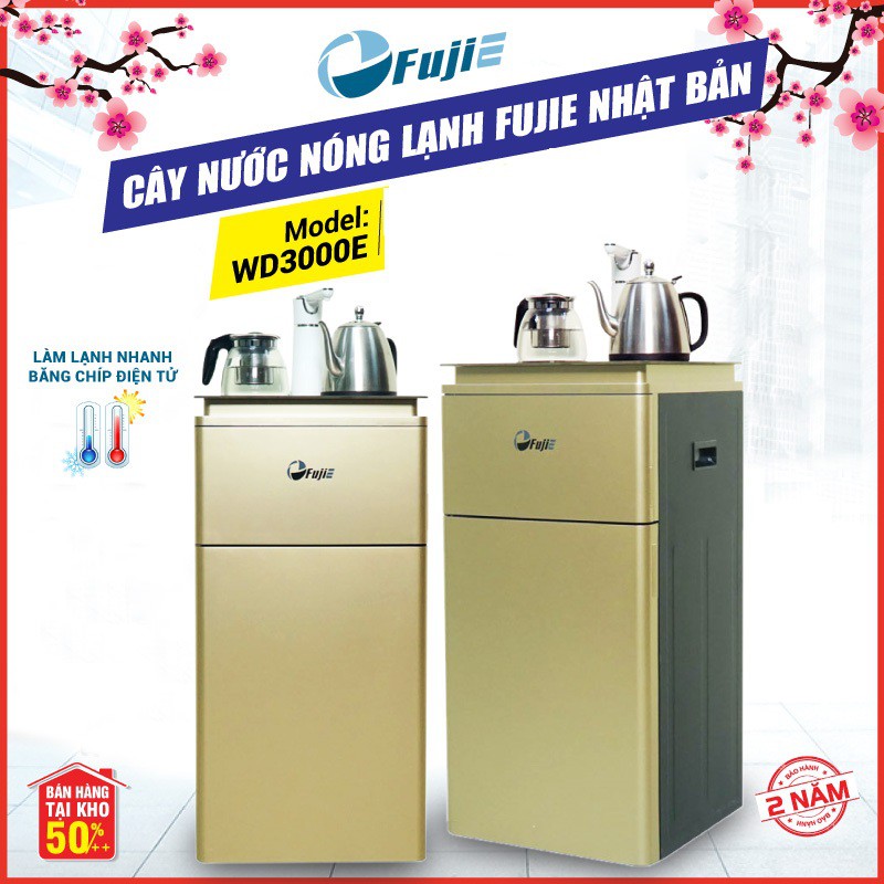 Cây nước nóng lạnh kết hợp bàn pha trà, cafe FujiE WD3000E