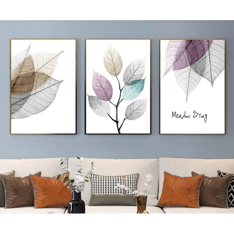 Siêu khuyến mãi bộ ba tranh canvas cao cấp lá thu