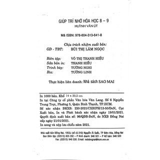 Sách - Giúp Trí Nhớ Hóa Học 8-9