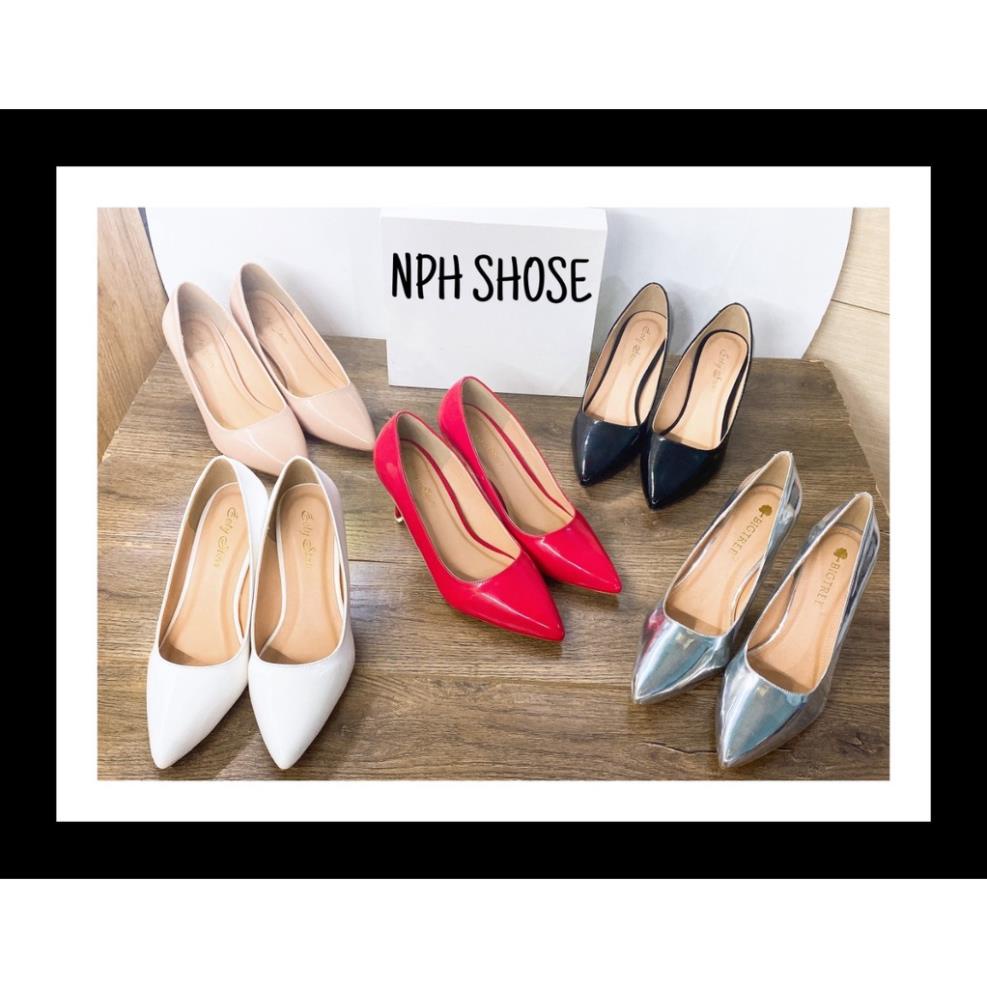 Giày Cao Gót Bít Mũi 7 Phân 5 Màu Đỏ, Đen, Trắng, Bạc, Nude (NPH SHOSE) ki